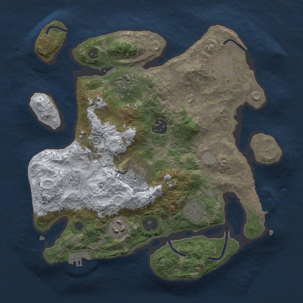 Rust Map: Procedural Map, Size: 3000, Seed: 200111, 15 Monuments