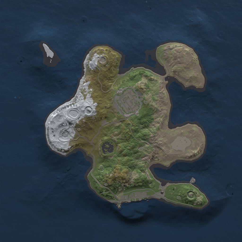Rust Map: Procedural Map, Size: 2000, Seed: 2654195, 8 Monuments
