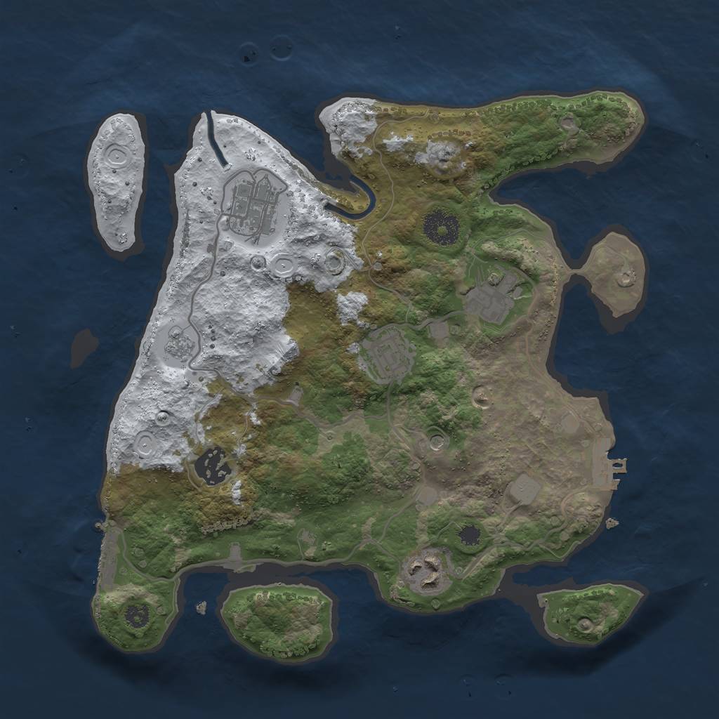 Rust Map: Procedural Map, Size: 3000, Seed: 517040, 14 Monuments