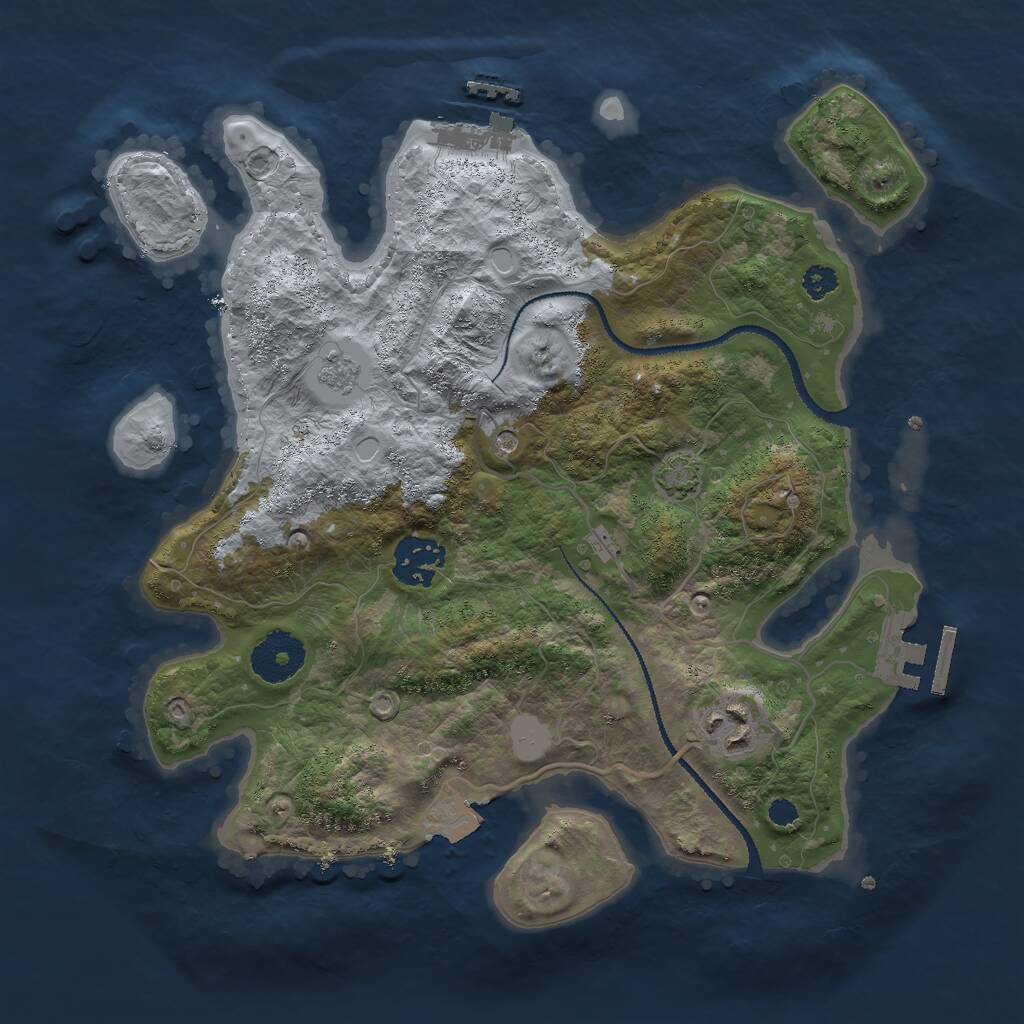 Rust Map: Procedural Map, Size: 3000, Seed: 150798, 8 Monuments