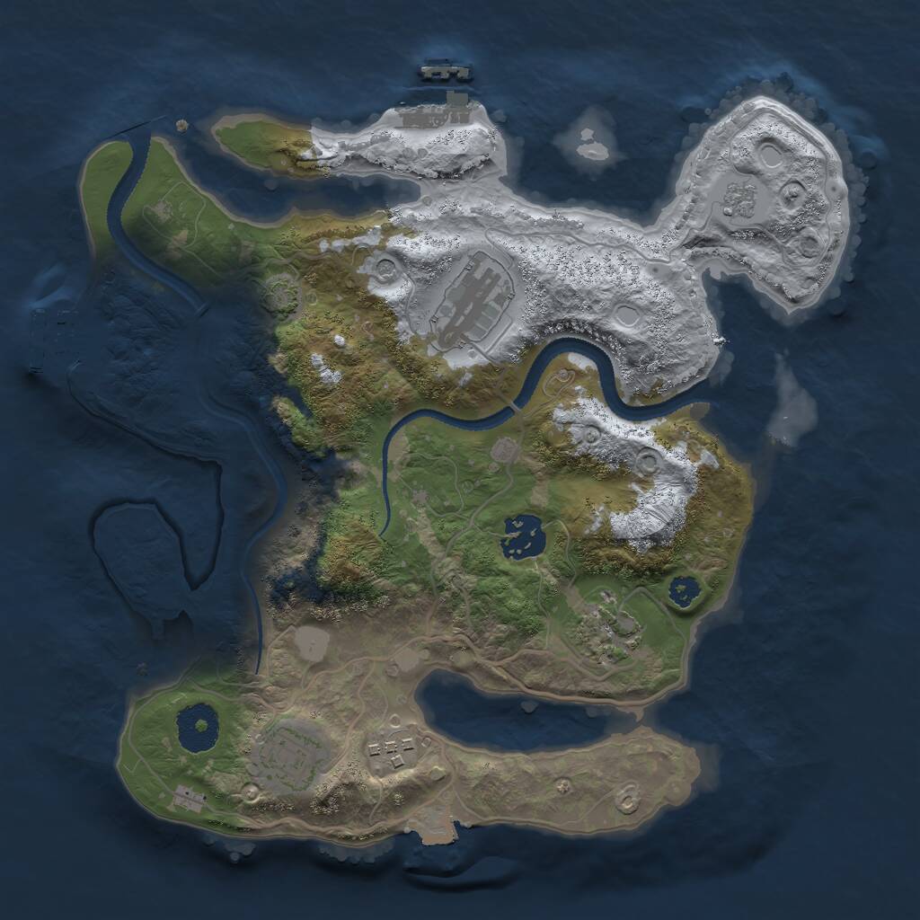 Rust Map: Procedural Map, Size: 3000, Seed: 984562621, 11 Monuments