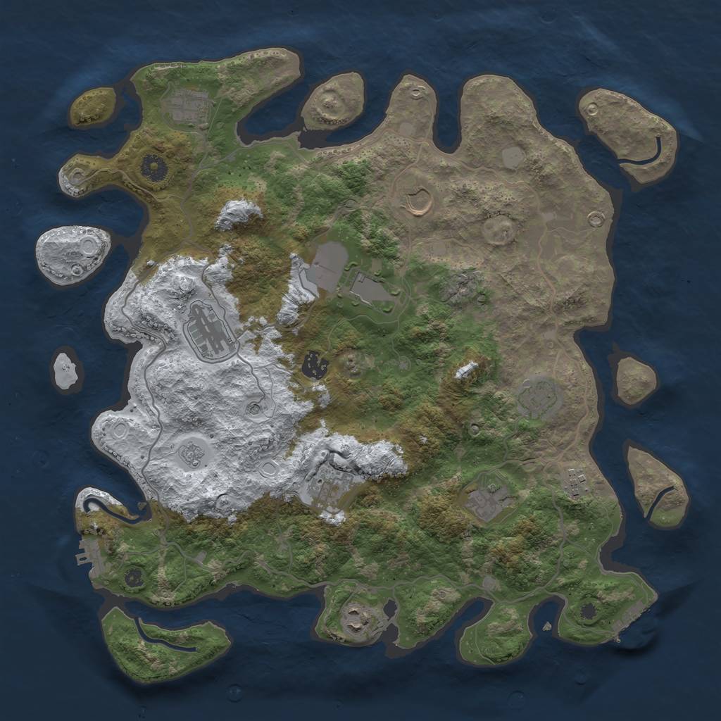 Rust Map: Procedural Map, Size: 4000, Seed: 301169, 19 Monuments