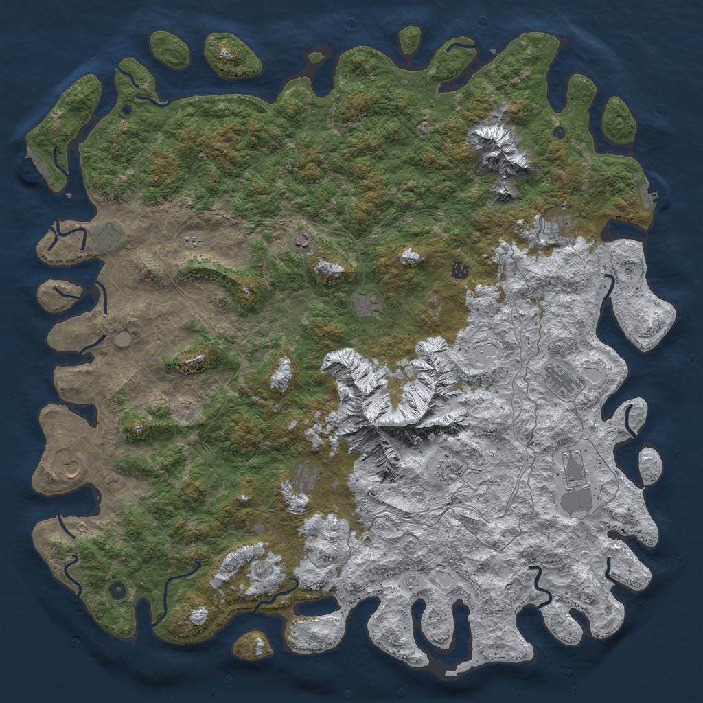 Rust Map: Procedural Map, Size: 6000, Seed: 2003892447, 20 Monuments