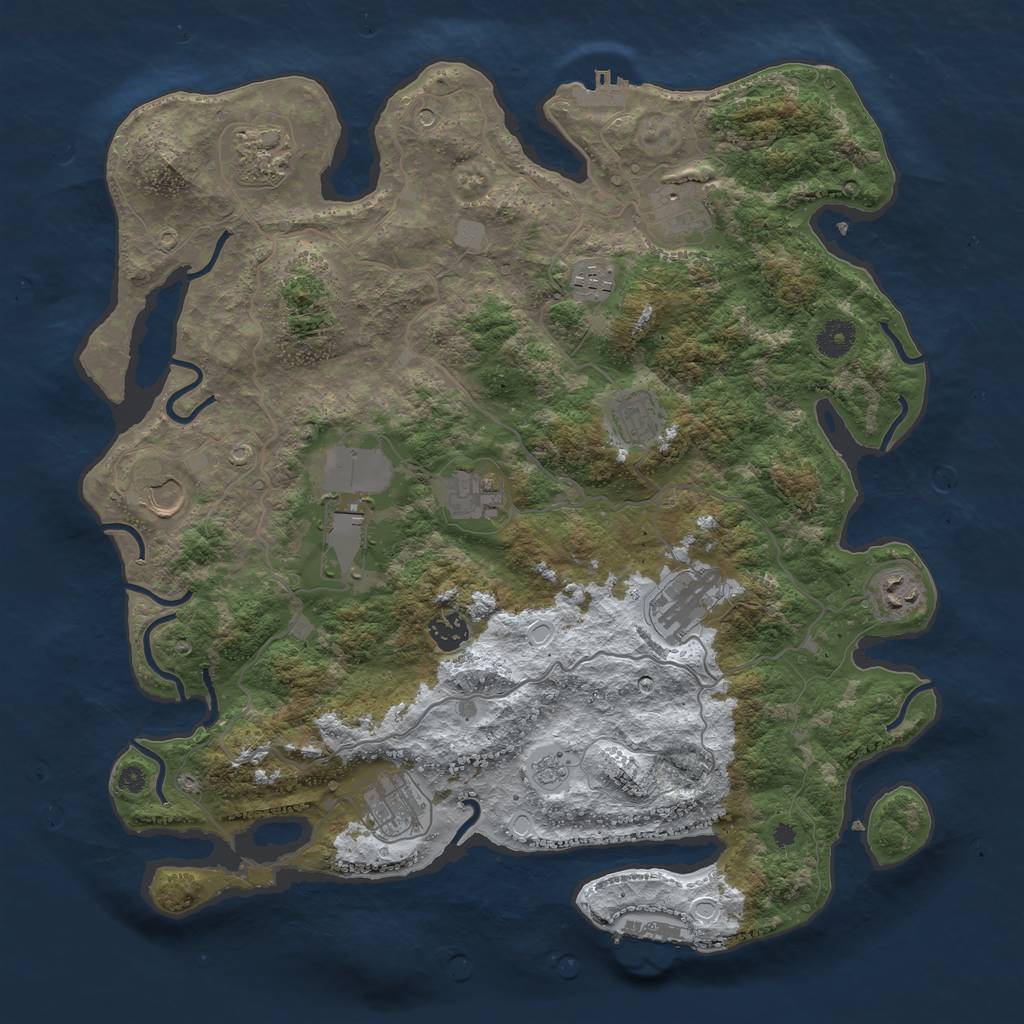 Rust Map: Procedural Map, Size: 4000, Seed: 4897546, 20 Monuments