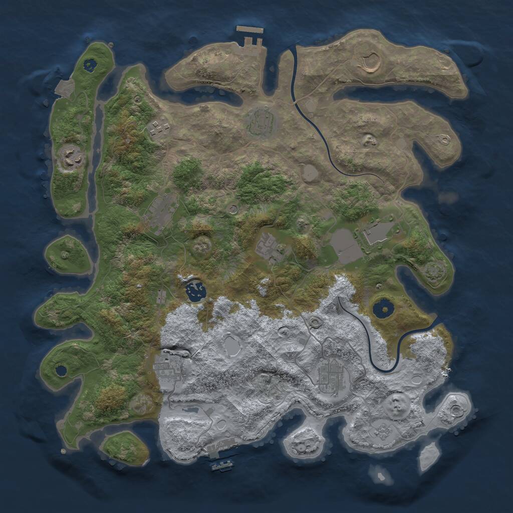 Rust Map: Procedural Map, Size: 3850, Seed: 1645902976, 16 Monuments