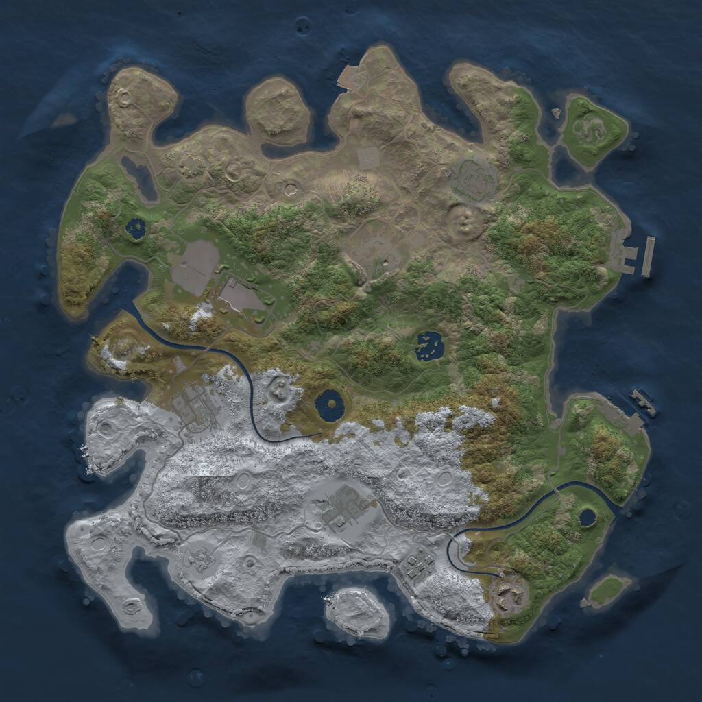 Rust Map: Procedural Map, Size: 3500, Seed: 1685537600, 14 Monuments