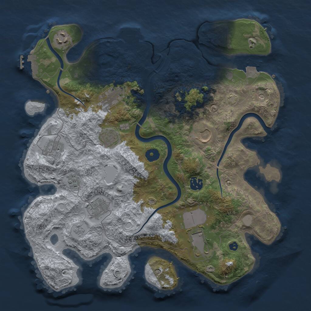 Rust Map: Procedural Map, Size: 3500, Seed: 29064971, 15 Monuments