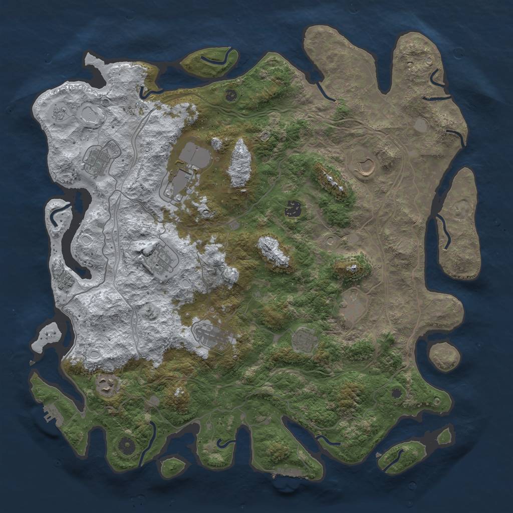 Rust Map: Procedural Map, Size: 4500, Seed: 36501, 19 Monuments