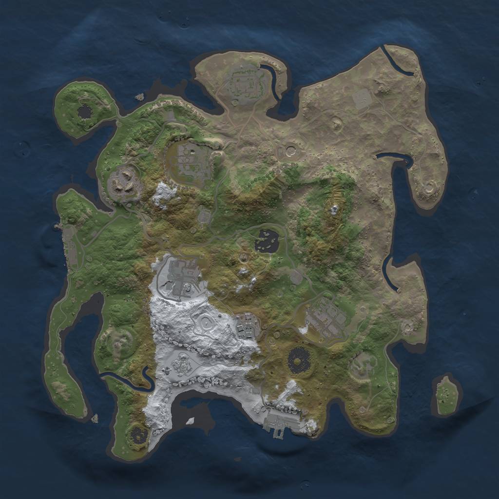 Rust Map: Procedural Map, Size: 3000, Seed: 1659508501, 16 Monuments