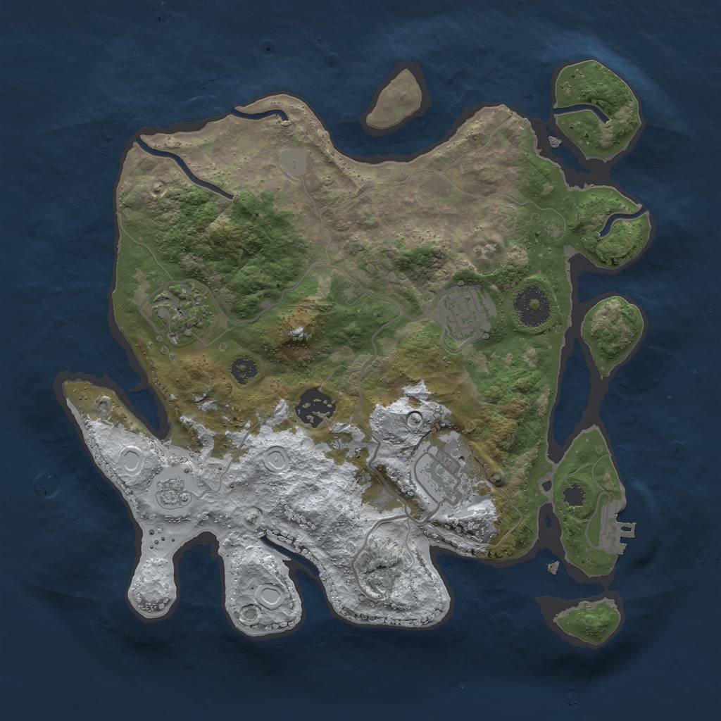 Rust Map: Procedural Map, Size: 2900, Seed: 592005176, 11 Monuments