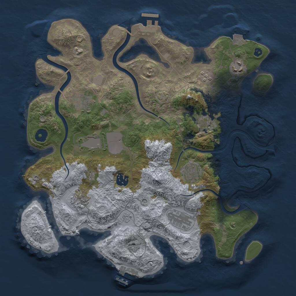 Rust Map: Procedural Map, Size: 3500, Seed: 20220523, 15 Monuments
