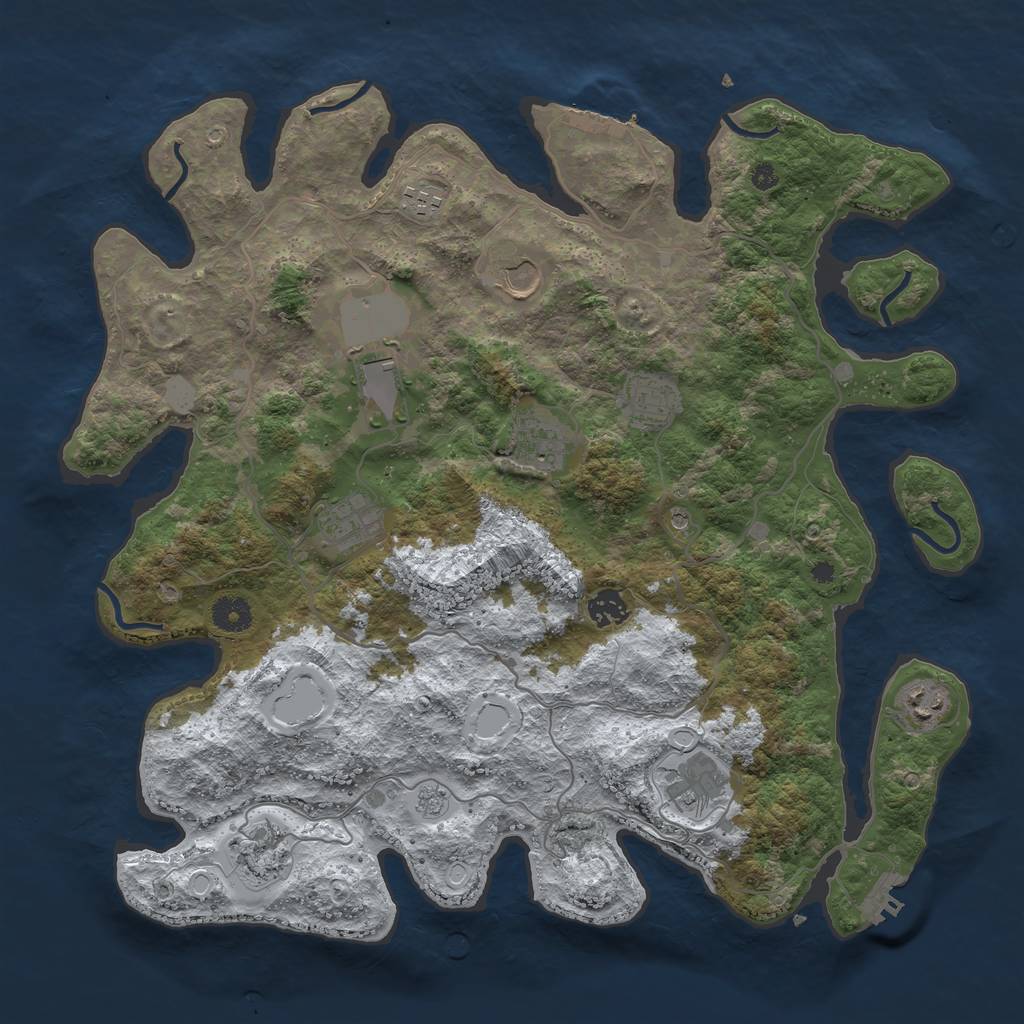 Rust Map: Procedural Map, Size: 4000, Seed: 2348512, 19 Monuments