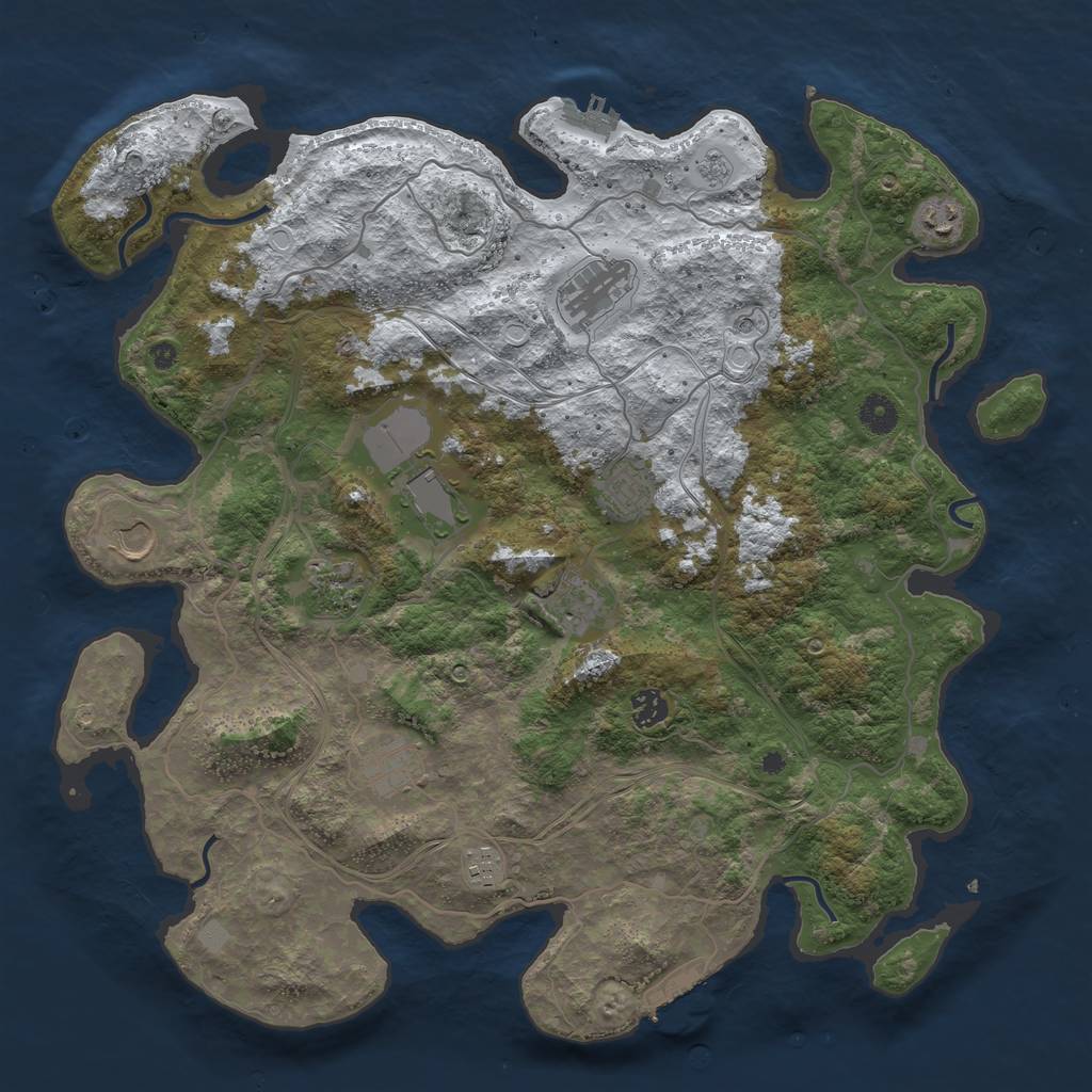 Rust Map: Procedural Map, Size: 4250, Seed: 68397, 19 Monuments