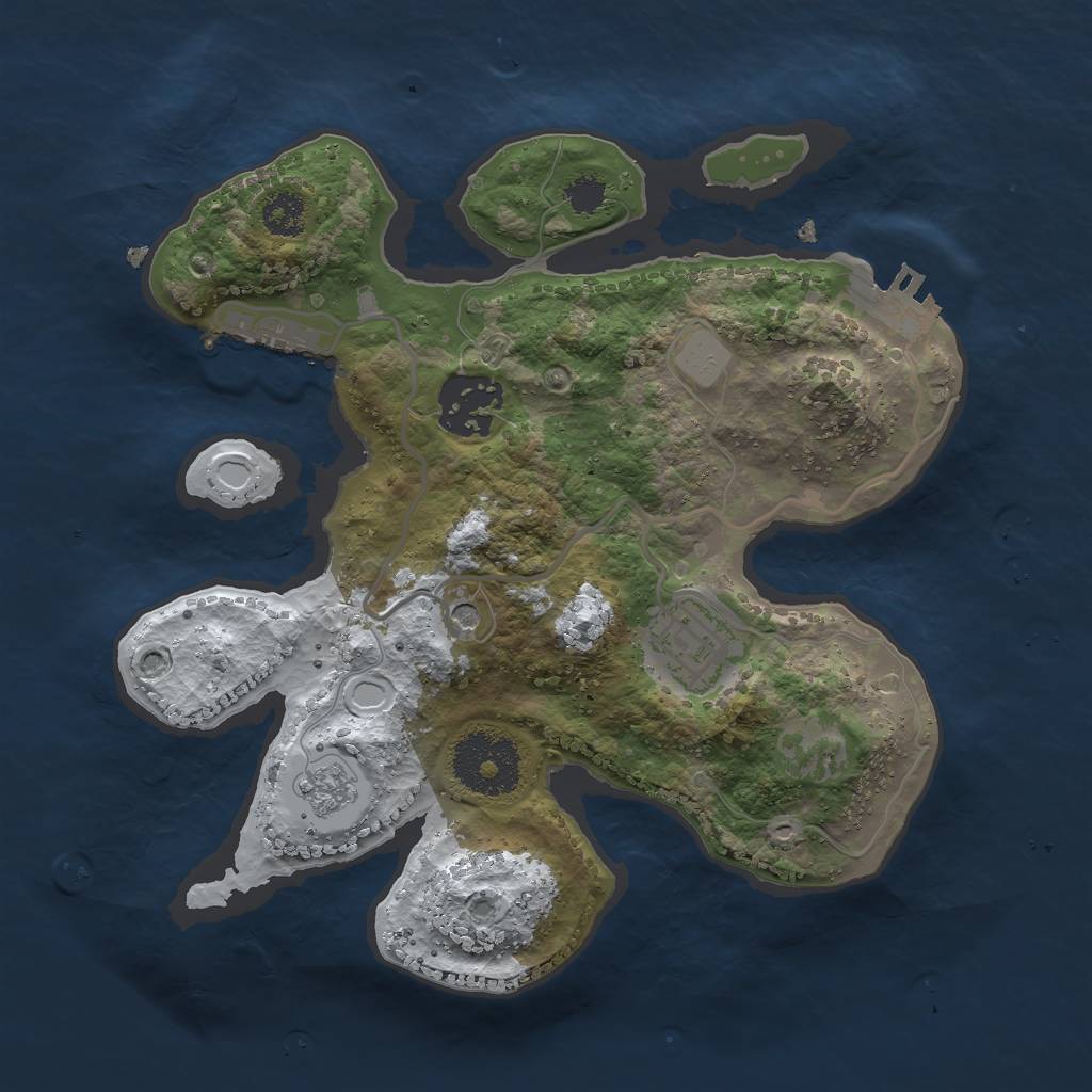 Rust Map: Procedural Map, Size: 2500, Seed: 751969389, 11 Monuments