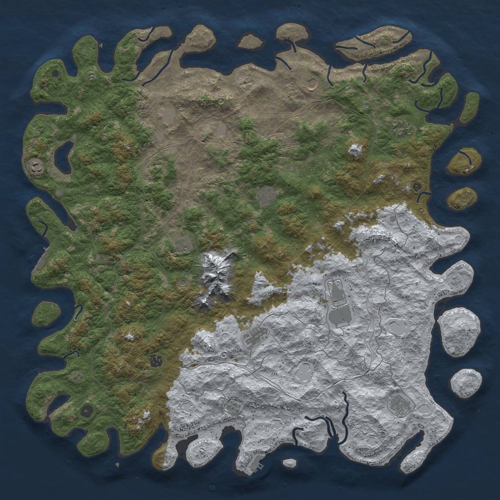 Rust Map: Procedural Map, Size: 6000, Seed: 28015, 20 Monuments