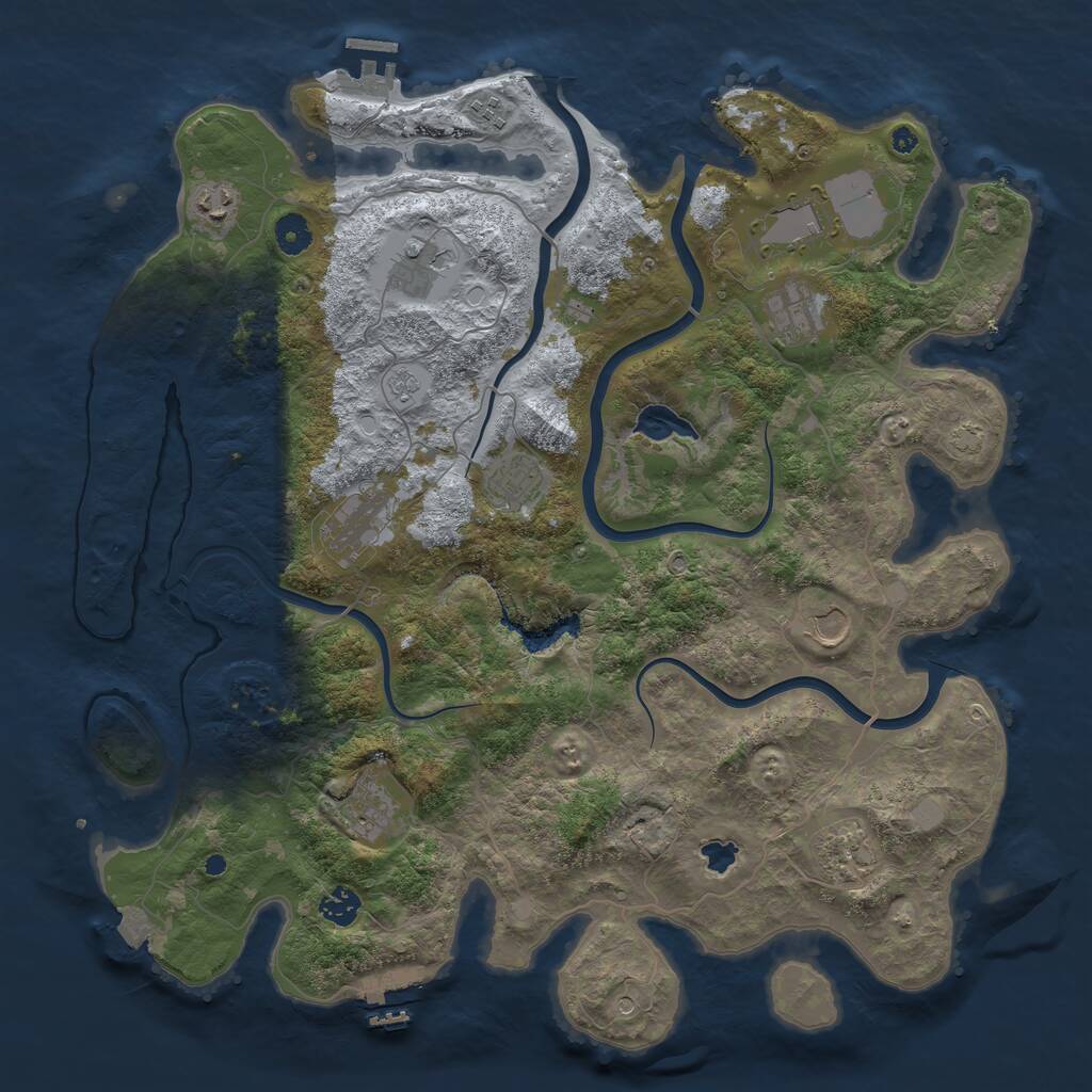 Rust Map: Procedural Map, Size: 4240, Seed: 13923, 17 Monuments