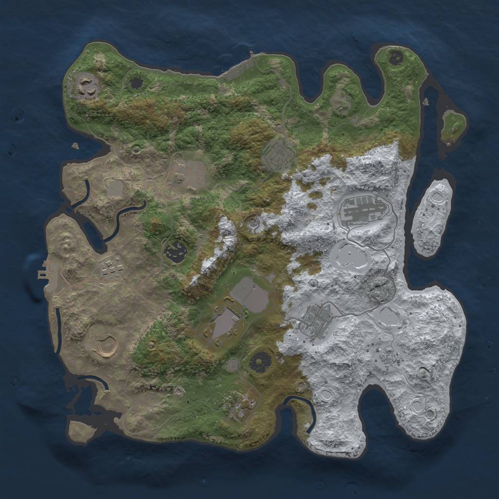 Rust Map: Procedural Map, Size: 3500, Seed: 1523769961, 19 Monuments