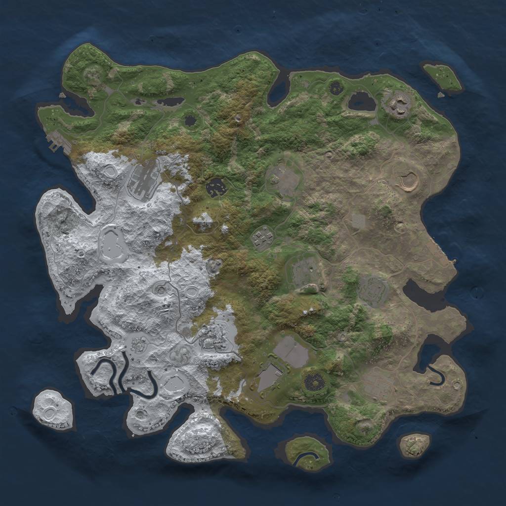 Rust Map: Procedural Map, Size: 3900, Seed: 60000, 20 Monuments