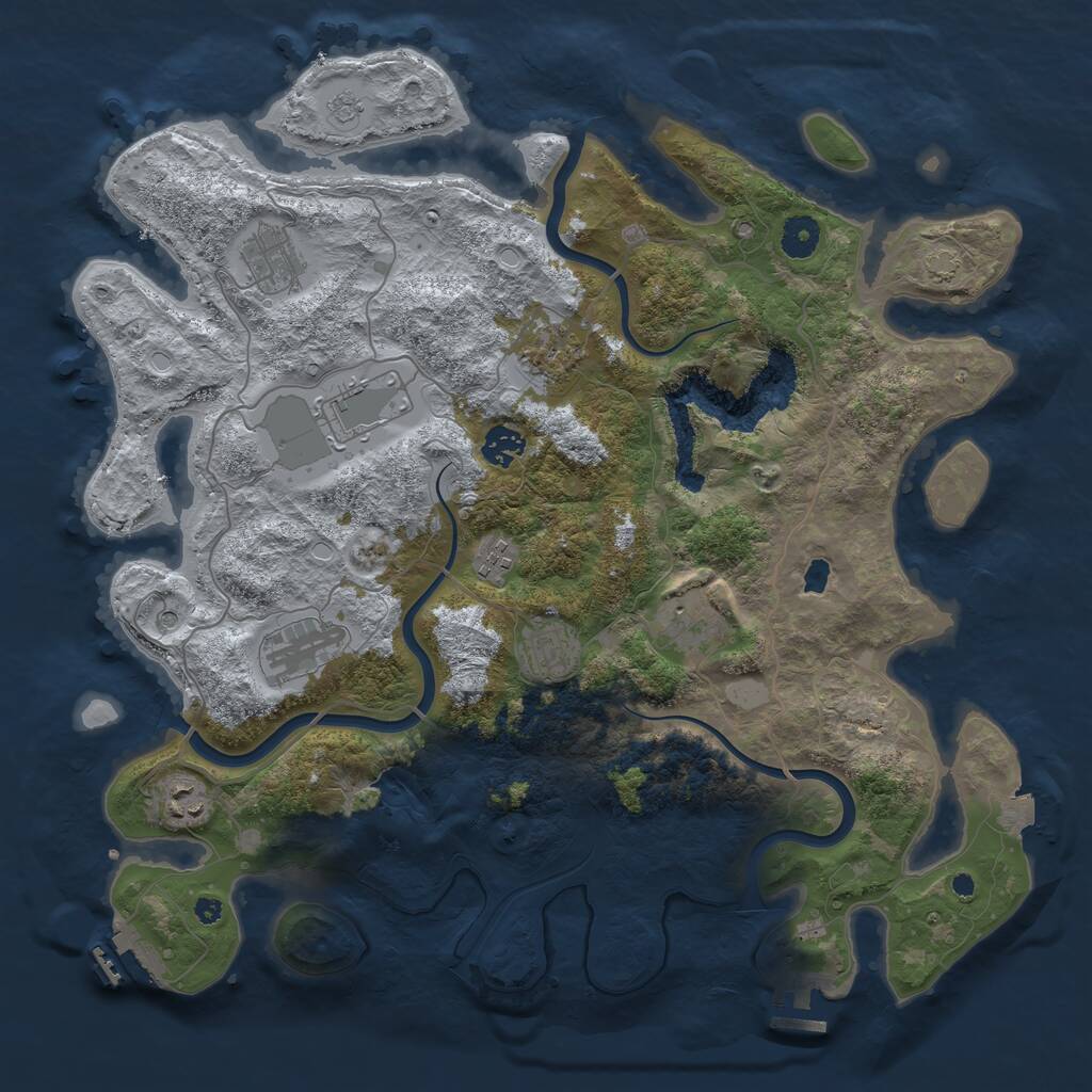 Rust Map: Procedural Map, Size: 4000, Seed: 721616, 15 Monuments