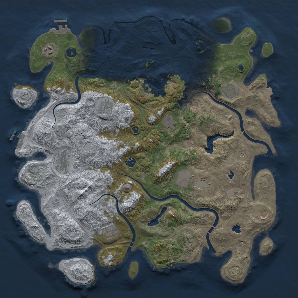 Rust Map: Procedural Map, Size: 4500, Seed: 65093156, 17 Monuments