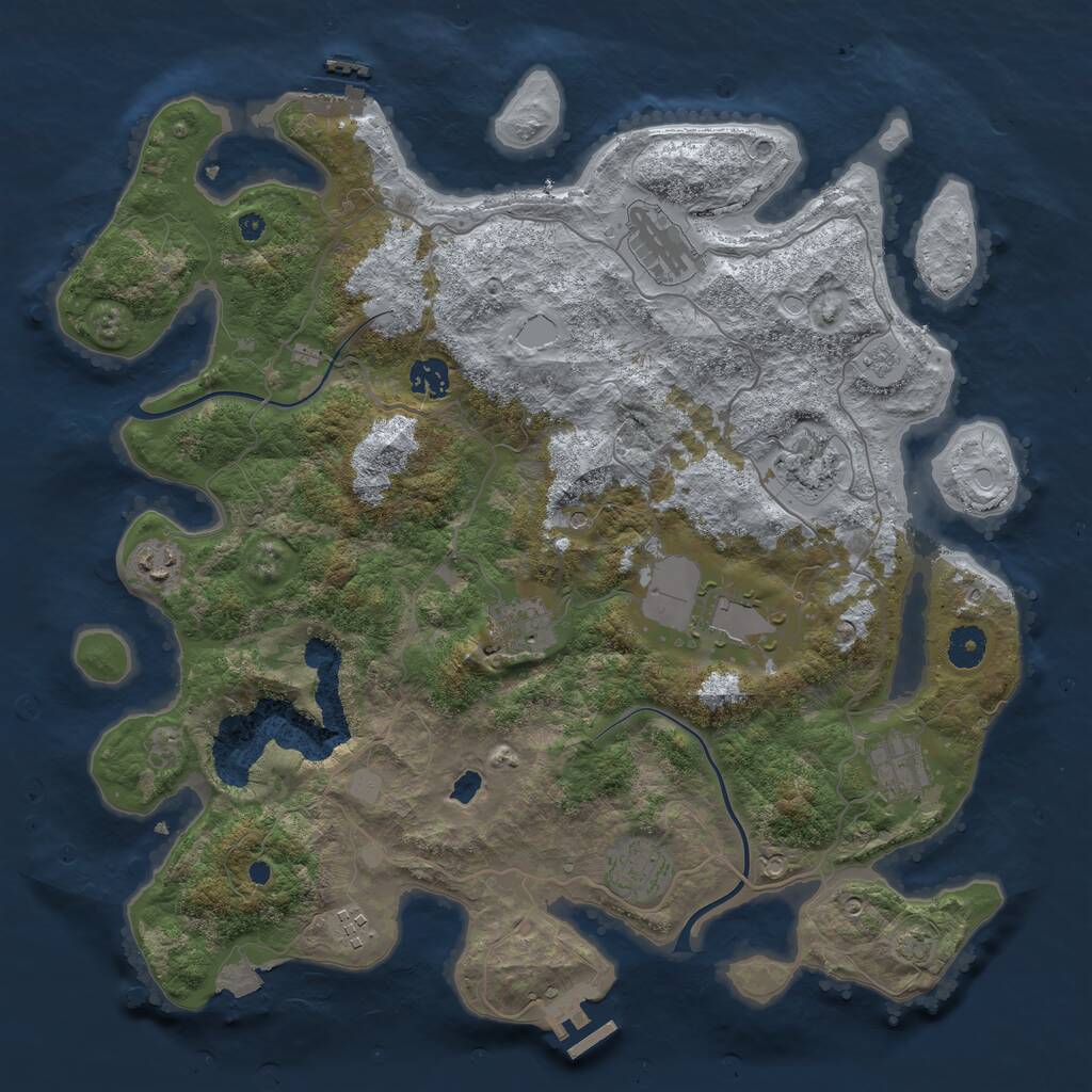 Rust Map: Procedural Map, Size: 4000, Seed: 983780, 15 Monuments
