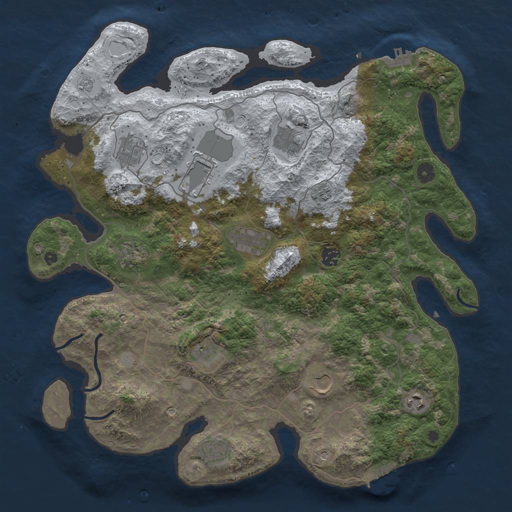 Rust Map: Procedural Map, Size: 4000, Seed: 604348, 20 Monuments