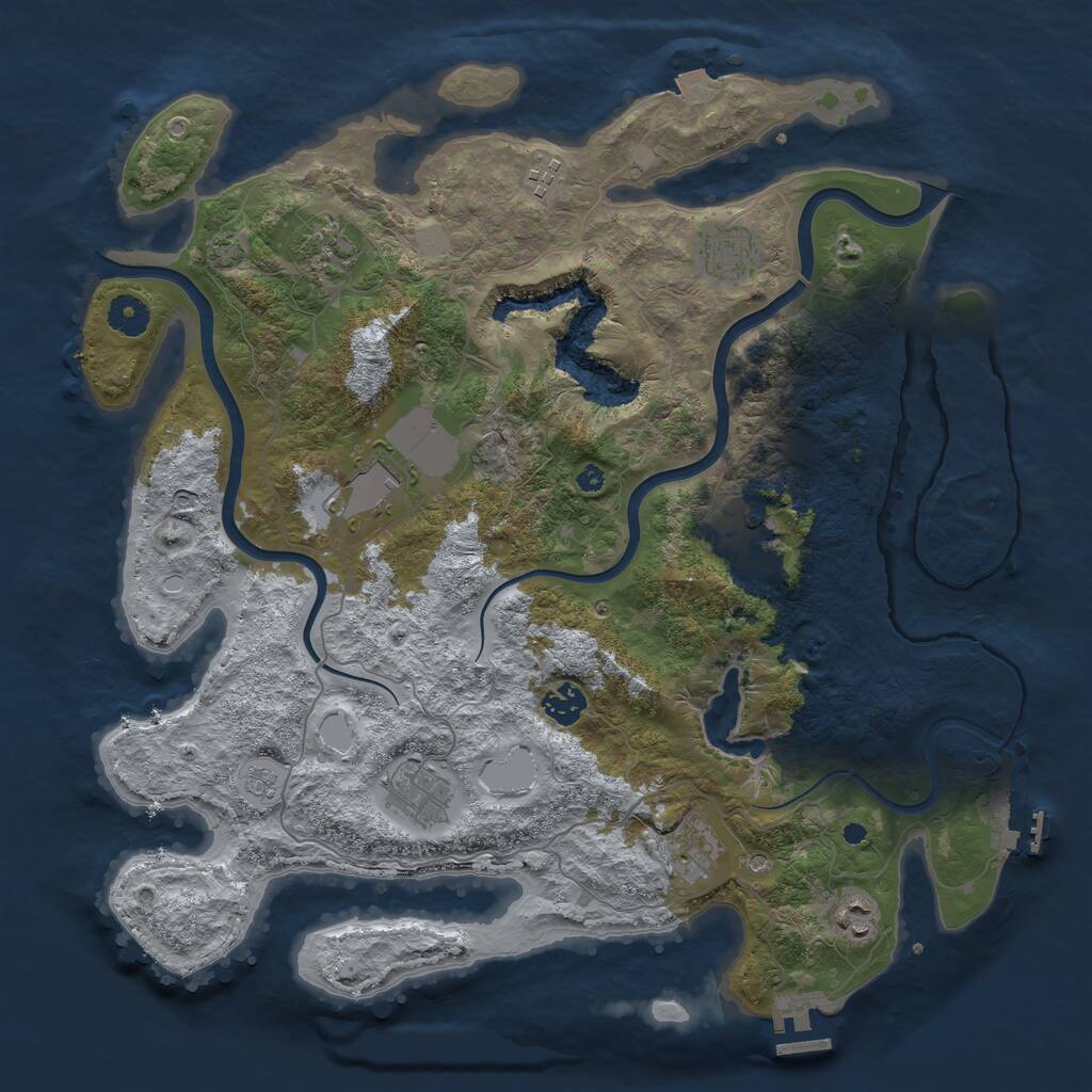 Rust Map: Procedural Map, Size: 4000, Seed: 961416, 15 Monuments