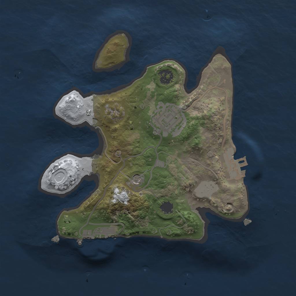 Rust Map: Procedural Map, Size: 2000, Seed: 646387, 9 Monuments