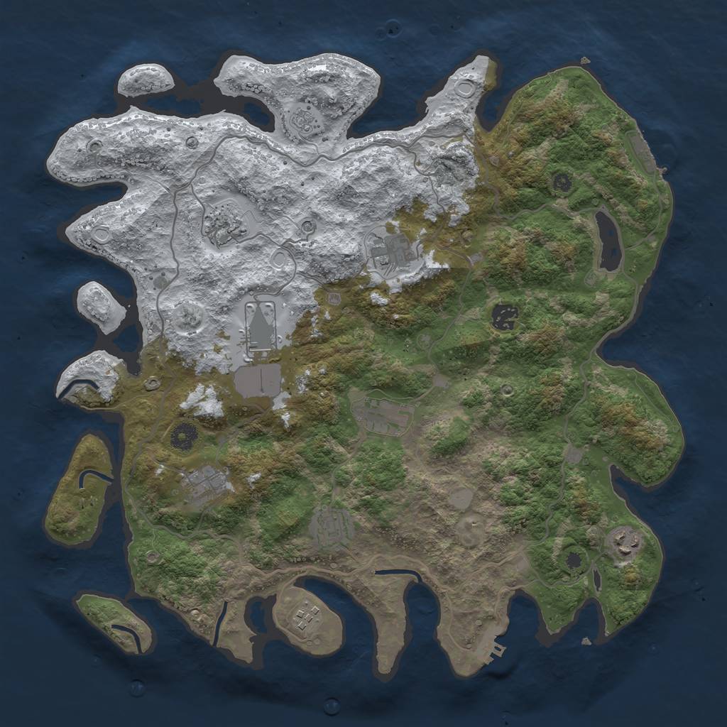 Rust Map: Procedural Map, Size: 4000, Seed: 86620638, 18 Monuments