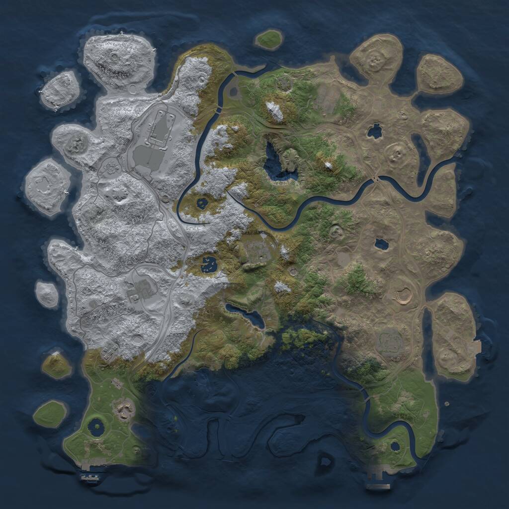 Rust Map: Procedural Map, Size: 4500, Seed: 646387, 15 Monuments