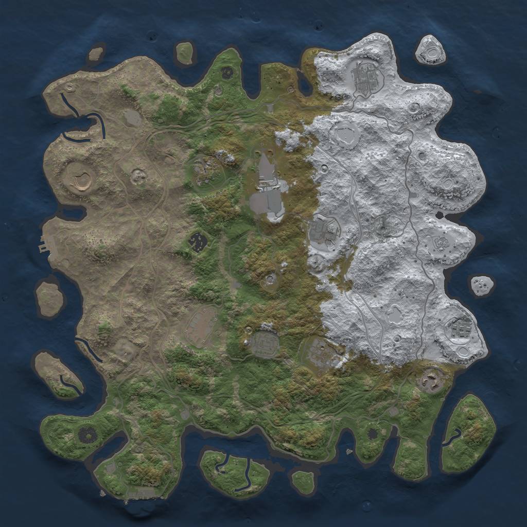 Rust Map: Procedural Map, Size: 4300, Seed: 78946, 20 Monuments