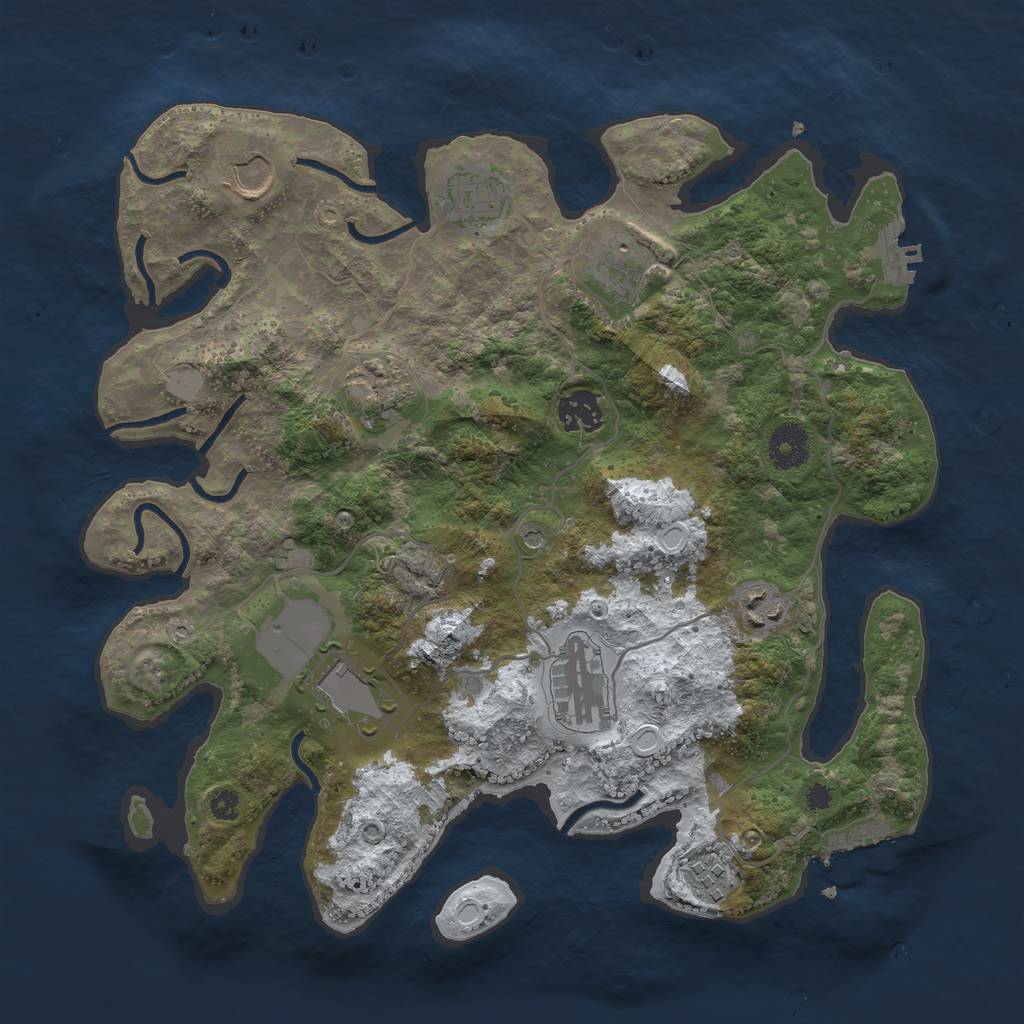 Rust Map: Procedural Map, Size: 3500, Seed: 235197901, 17 Monuments