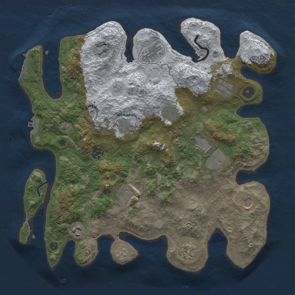 Rust Map: Procedural Map, Size: 3800, Seed: 98344655, 20 Monuments