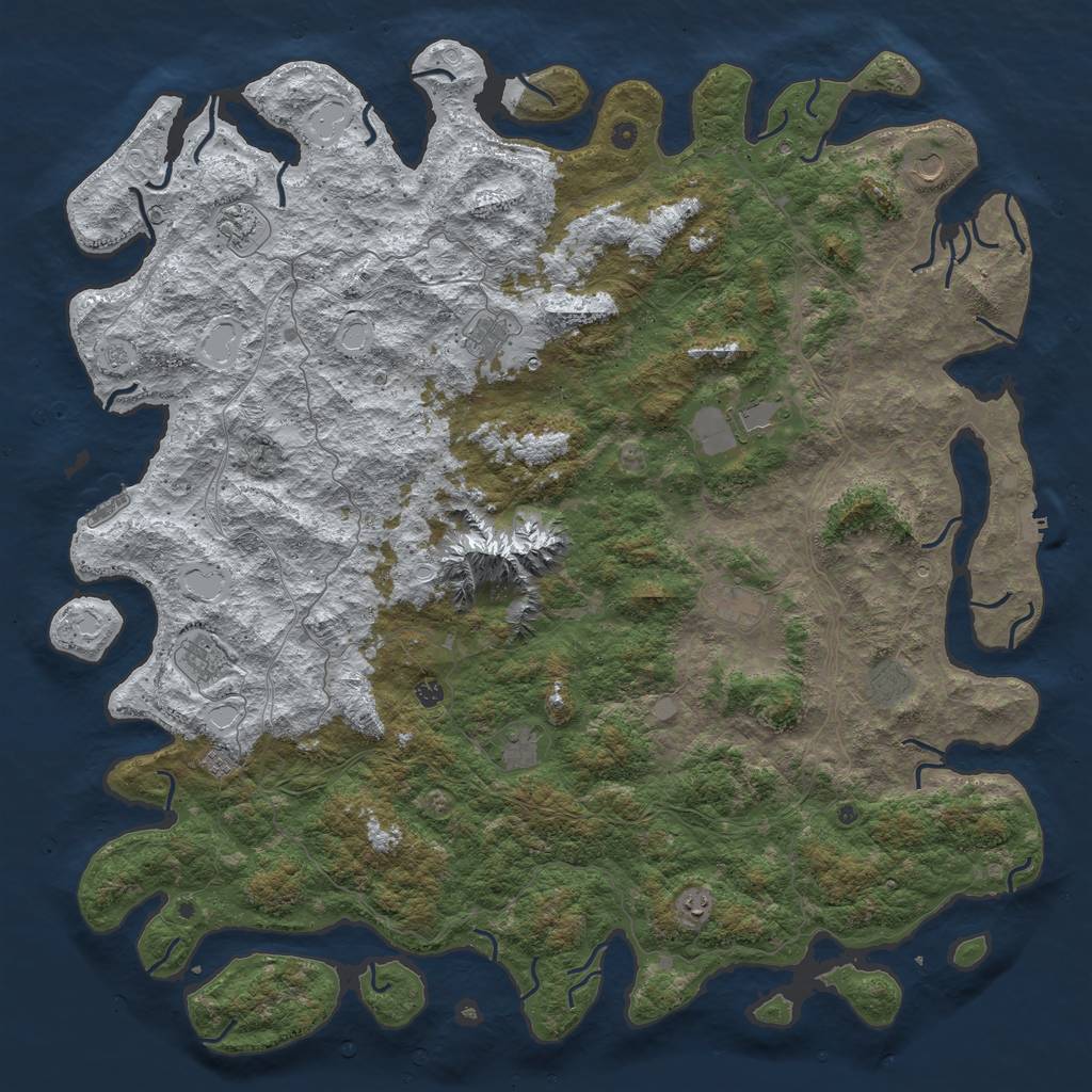 Rust Map: Procedural Map, Size: 6000, Seed: 945083308, 20 Monuments