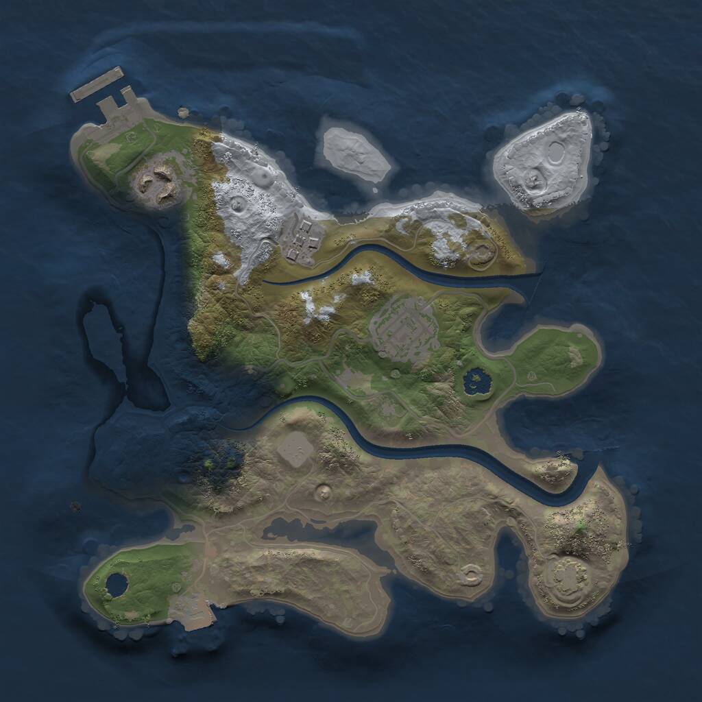 Rust Map: Procedural Map, Size: 2500, Seed: 1662202073, 6 Monuments