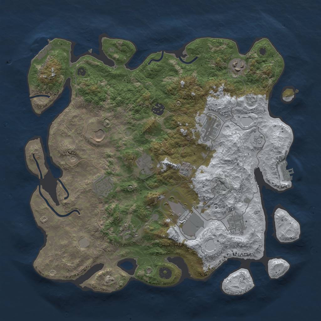 Rust Map: Procedural Map, Size: 3819, Seed: 4825973, 19 Monuments