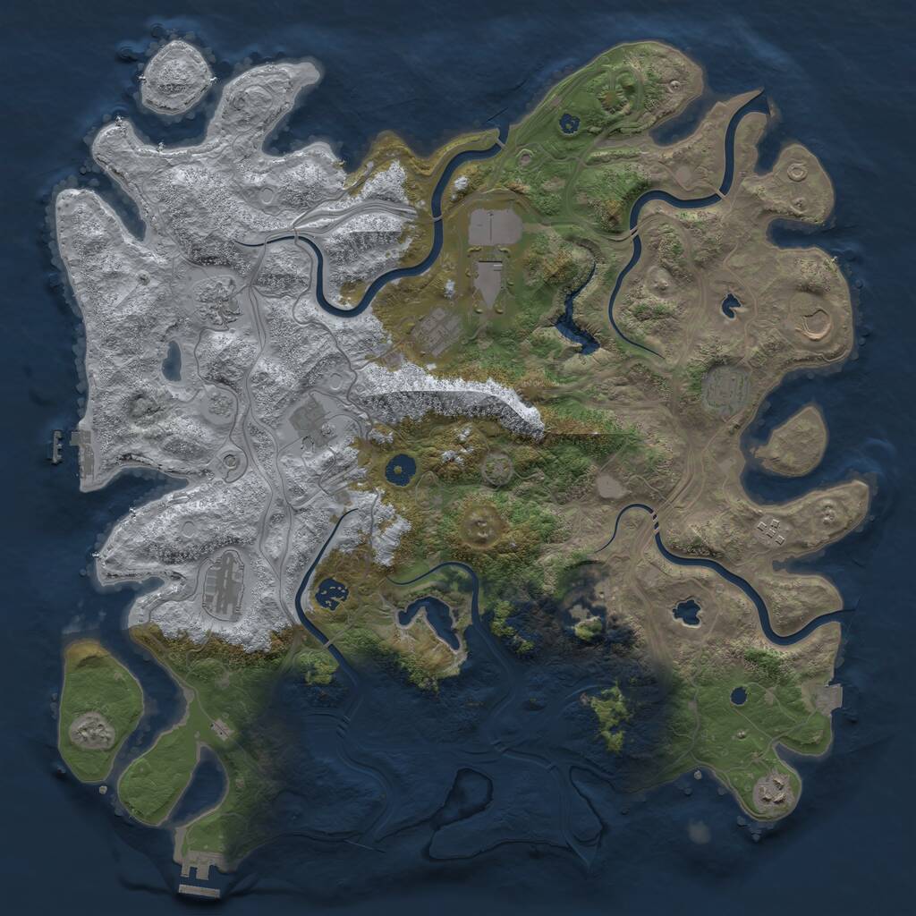 Rust Map: Procedural Map, Size: 4500, Seed: 45870, 17 Monuments