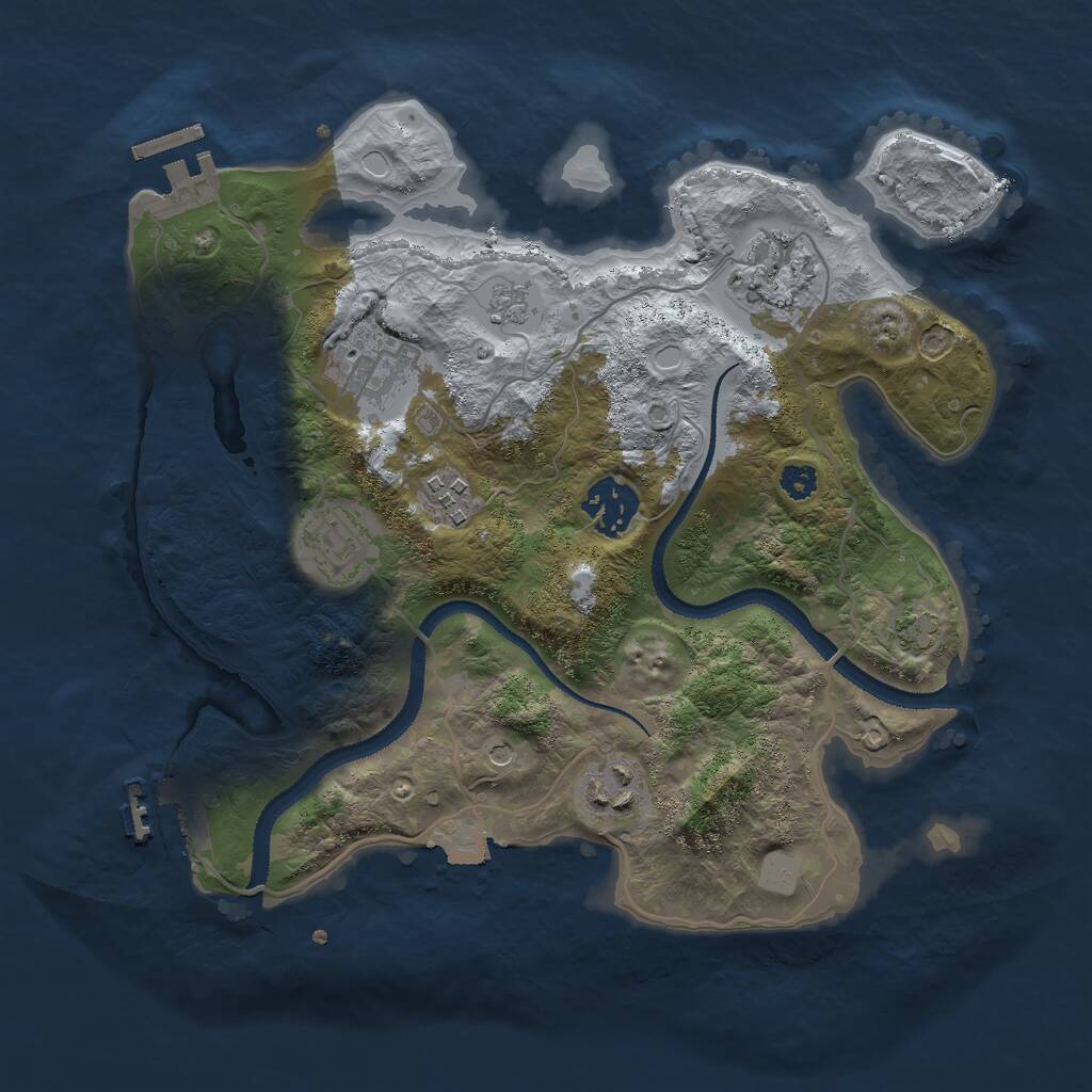 Rust Map: Procedural Map, Size: 3000, Seed: 1610388510, 12 Monuments