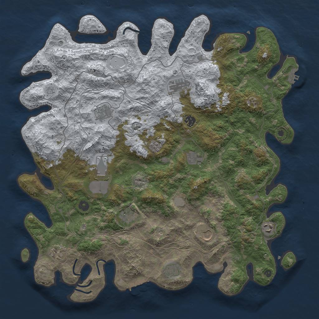 Rust Map: Procedural Map, Size: 4500, Seed: 81598447, 20 Monuments