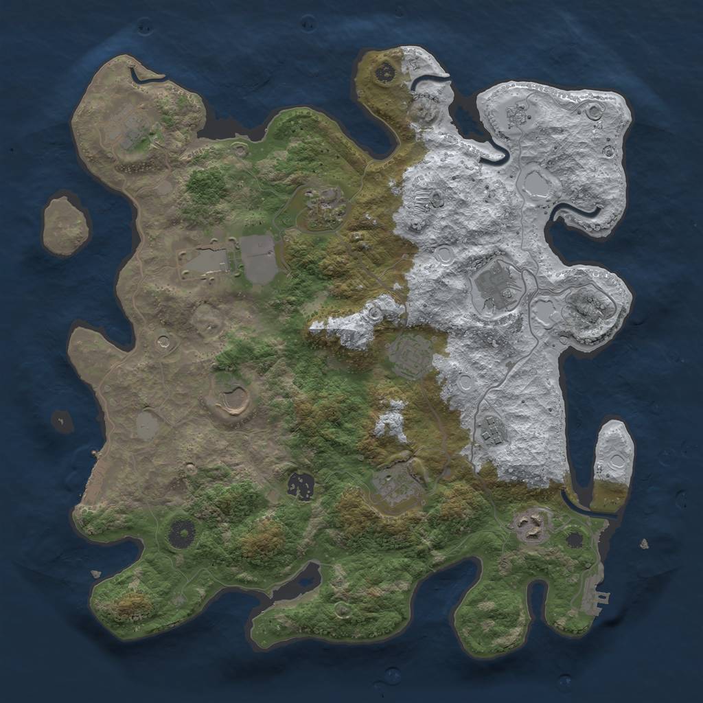 Rust Map: Procedural Map, Size: 3750, Seed: 448978076, 19 Monuments