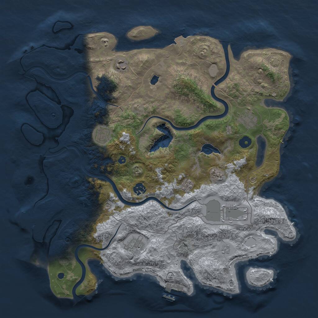 Rust Map: Procedural Map, Size: 4000, Seed: 141, 13 Monuments