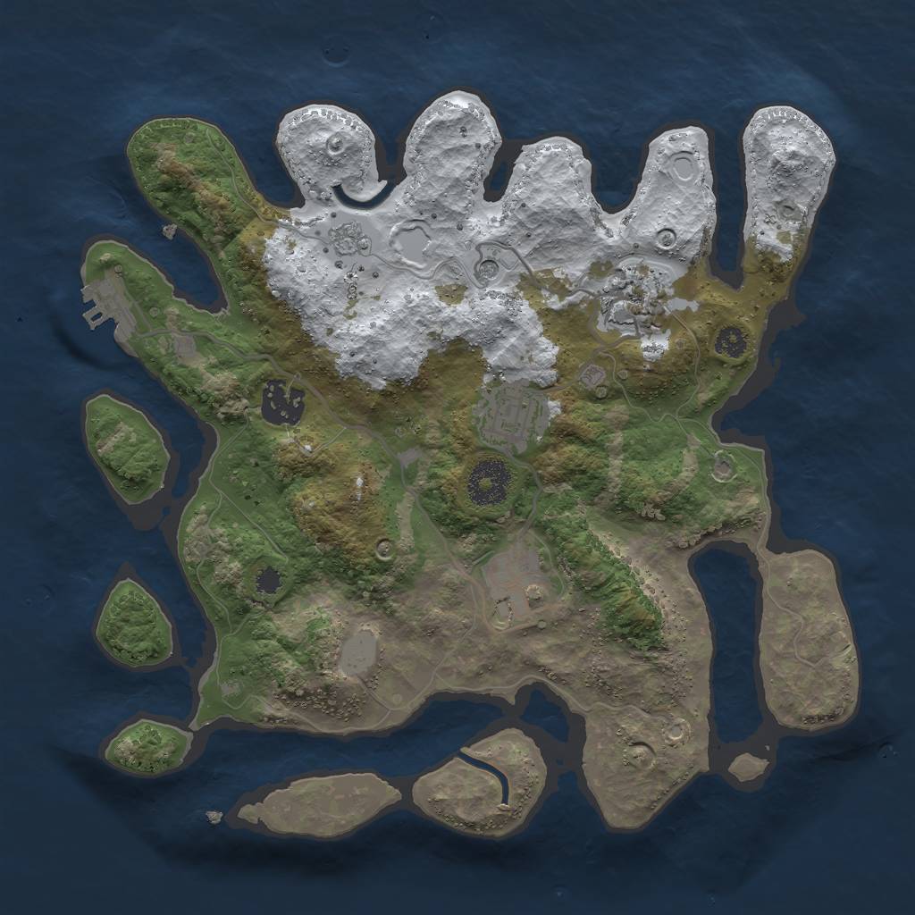 Rust Map: Procedural Map, Size: 3000, Seed: 211016, 12 Monuments