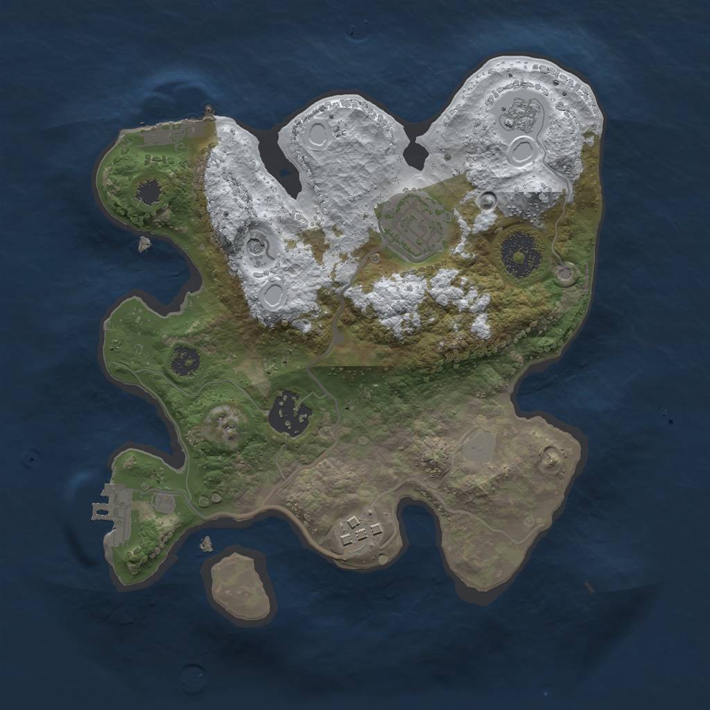 Rust Map: Procedural Map, Size: 2500, Seed: 123354124, 12 Monuments