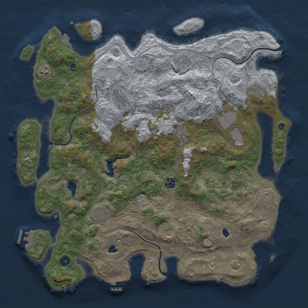 Rust Map: Procedural Map, Size: 4500, Seed: 7218, 17 Monuments
