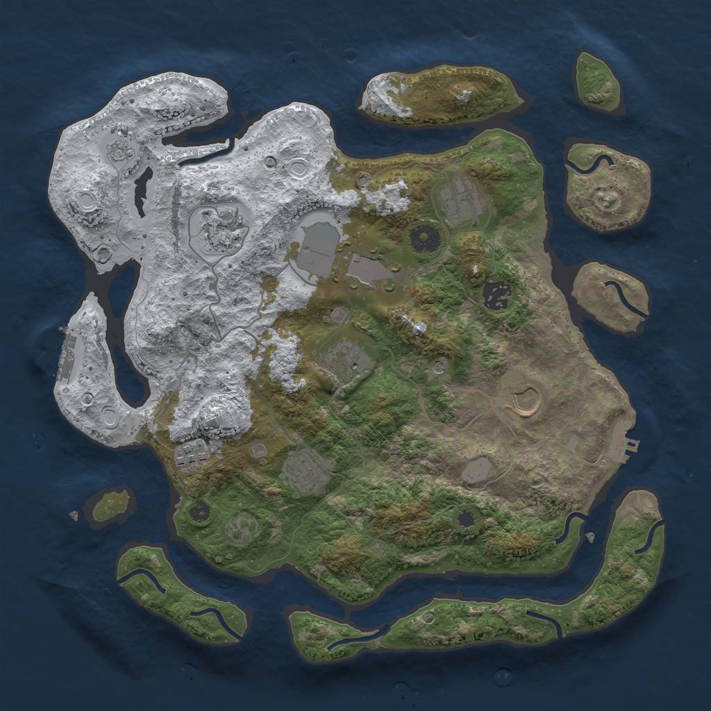 Rust Map: Procedural Map, Size: 3600, Seed: 120115, 17 Monuments