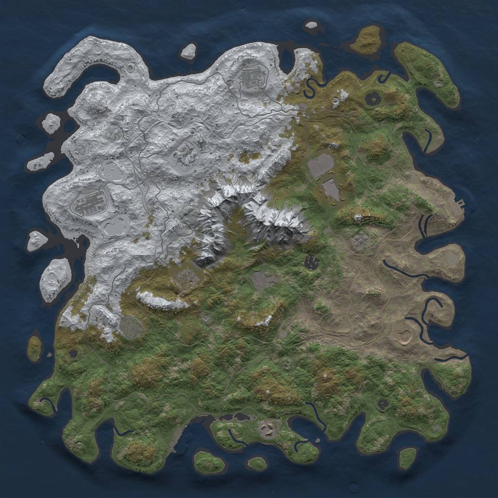 Rust Map: Procedural Map, Size: 5000, Seed: 54498, 20 Monuments