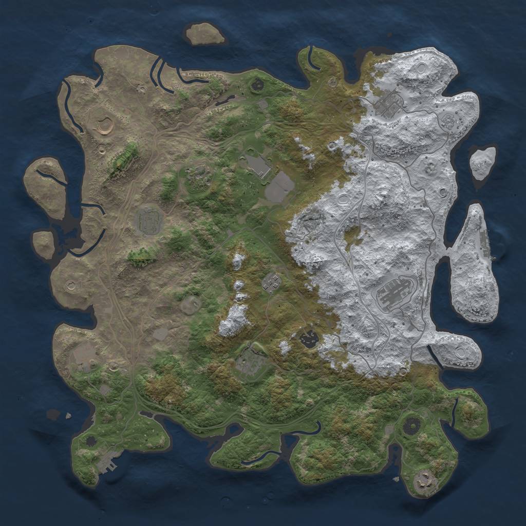 Rust Map: Procedural Map, Size: 4500, Seed: 1170360973, 20 Monuments