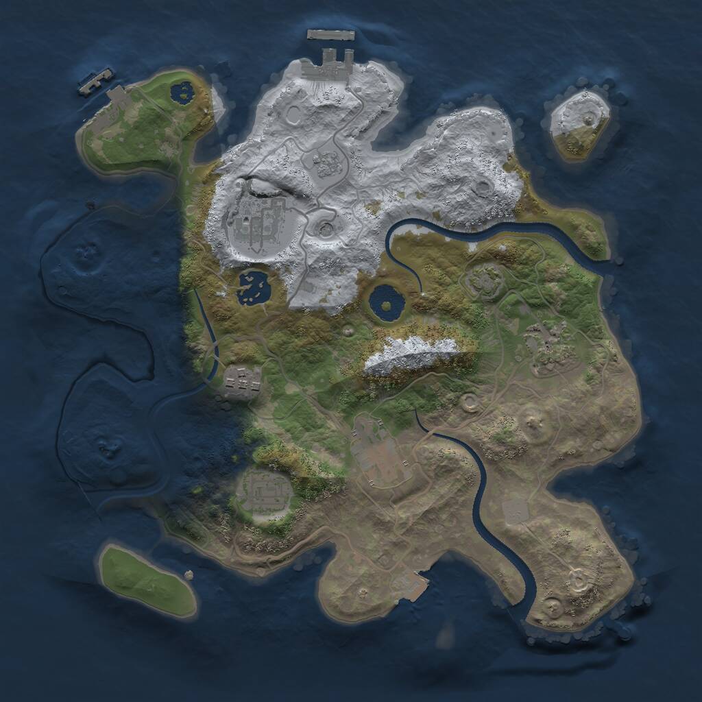 Rust Map: Procedural Map, Size: 3000, Seed: 2006408023, 12 Monuments