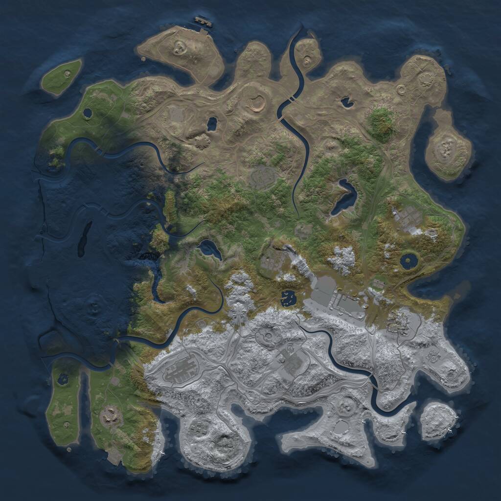 Rust Map: Procedural Map, Size: 4500, Seed: 59183, 17 Monuments