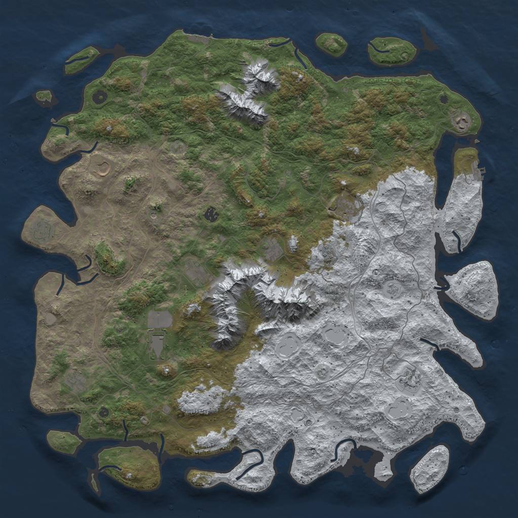 Rust Map: Procedural Map, Size: 5500, Seed: 360216710, 20 Monuments